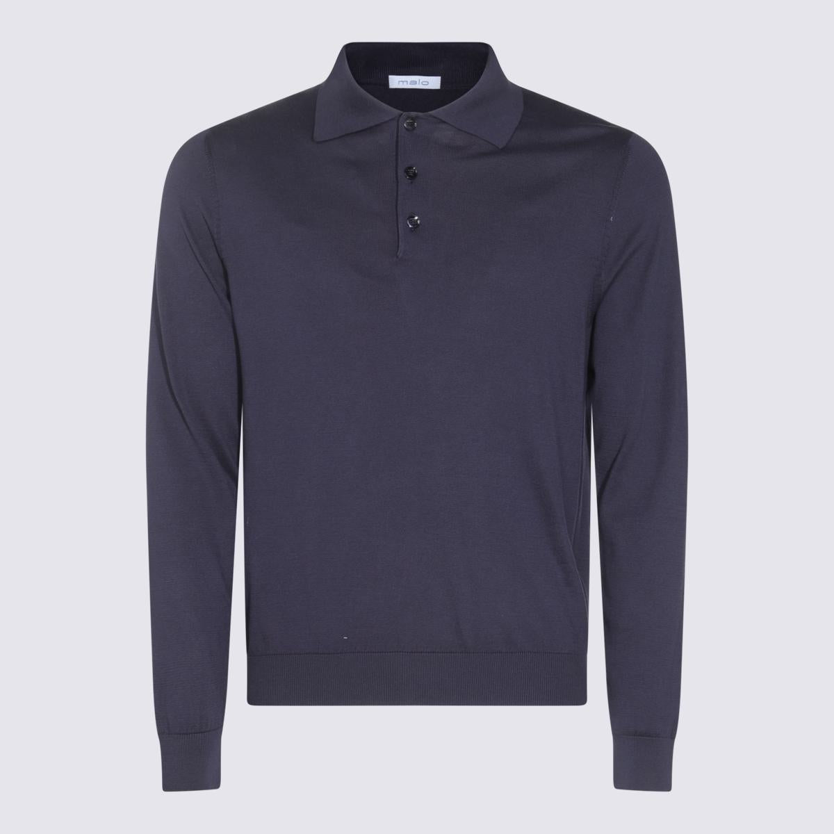 Malo Blue Cotton Knitwear