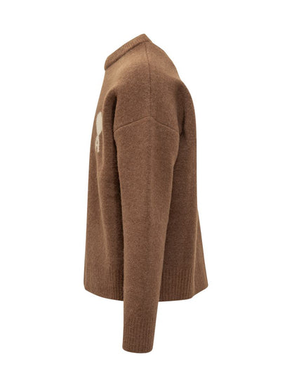 AMI Paris Wool Crew Neck Sweater With Logo Ami Alexandre Mattiussi