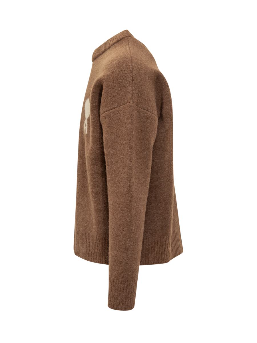 AMI Paris Wool Crew Neck Sweater With Logo Ami Alexandre Mattiussi