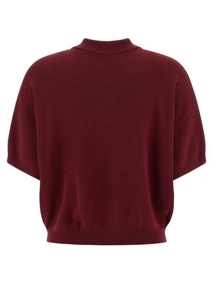 Rotate Birger Christensen 'Slinky Knit' Polo Shirt