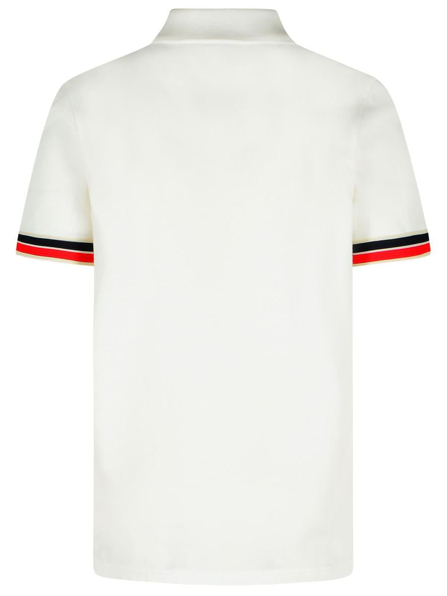Moncler White Cotton Polo Shirt