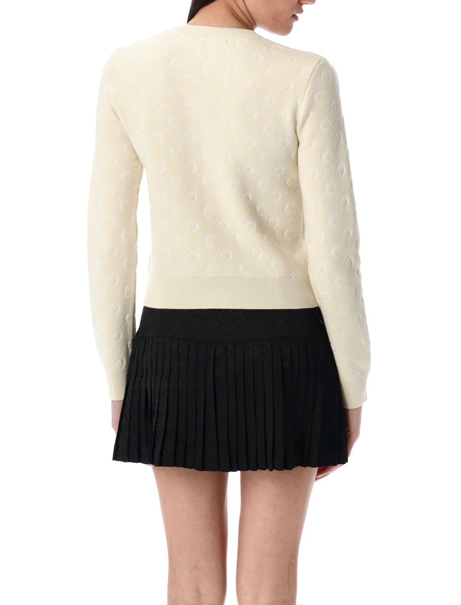Marine Serre Moon Jacquard Knit Fitted Cardigan