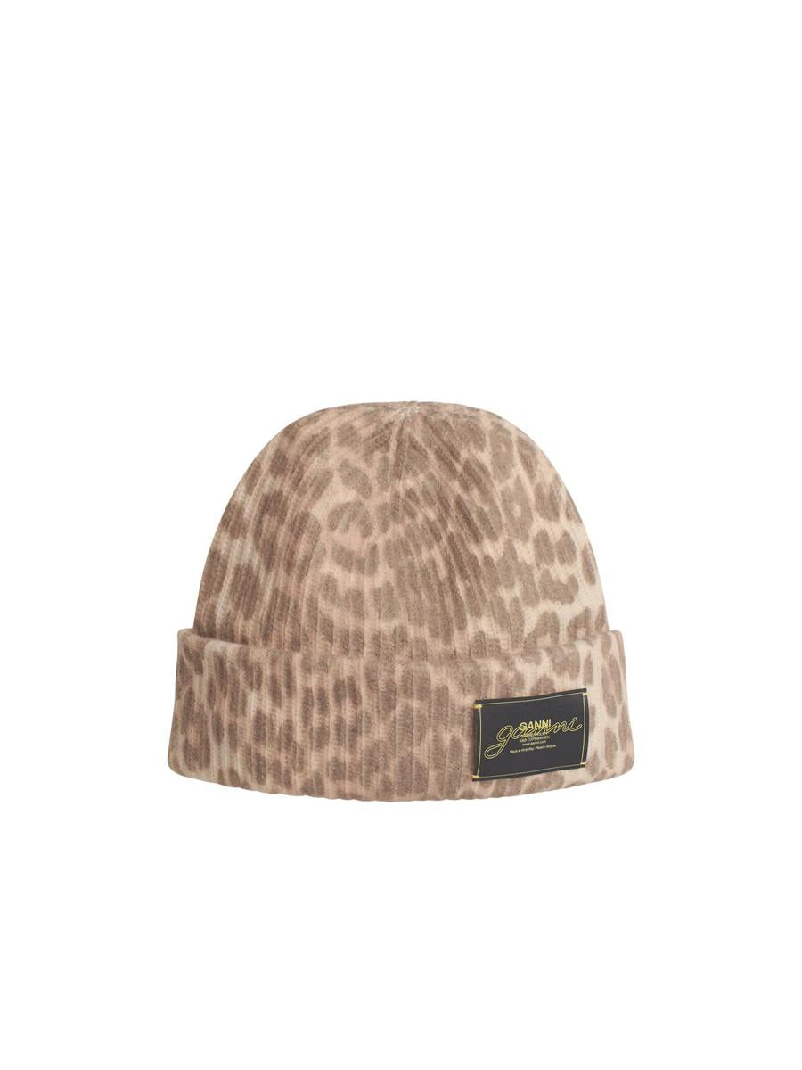 Ganni 'Leo' Multicoloured Wool Blend Beanie
