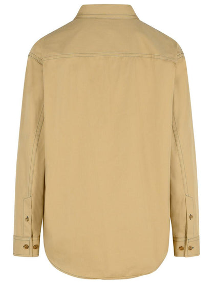 Off-White 'Over' Beige Cotton Shirt