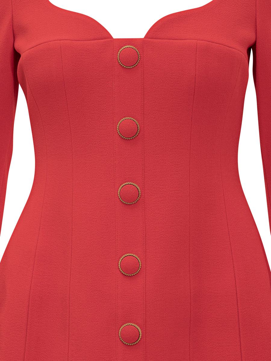 Rebecca Vallance Red Buttoned Short Dress Rebecca Vallance