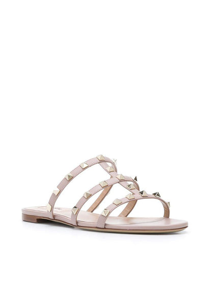 Valentino Garavani Rockstud Leather Flat Sandals