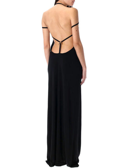 Marine Serre Draped Jersey Long Dress
