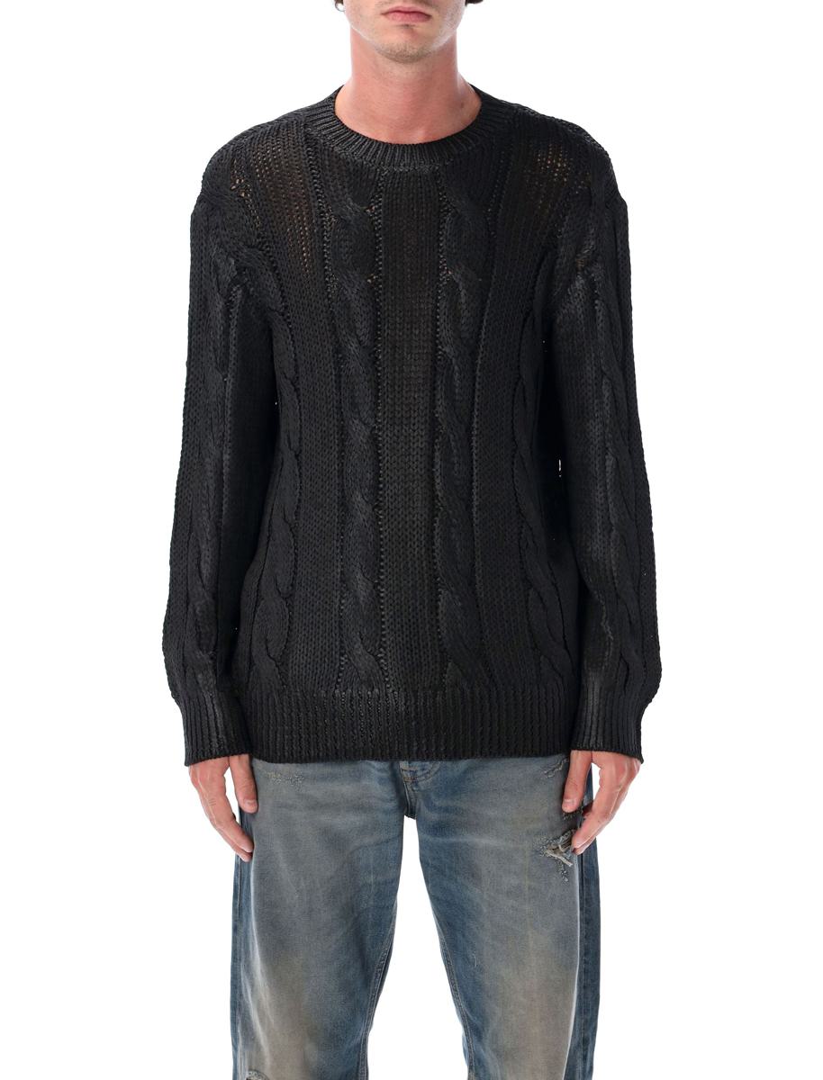 Diesel K-Michiu Shiny Cable-Knit Sweater