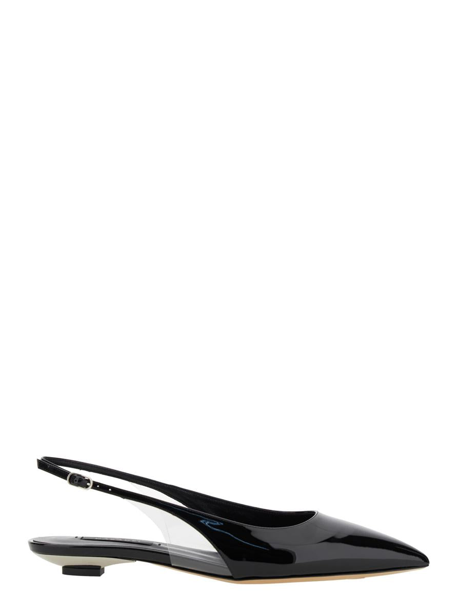 'Miniblade Tiffany' Black Slingback Ballet Shoes In Patent Leather Woman