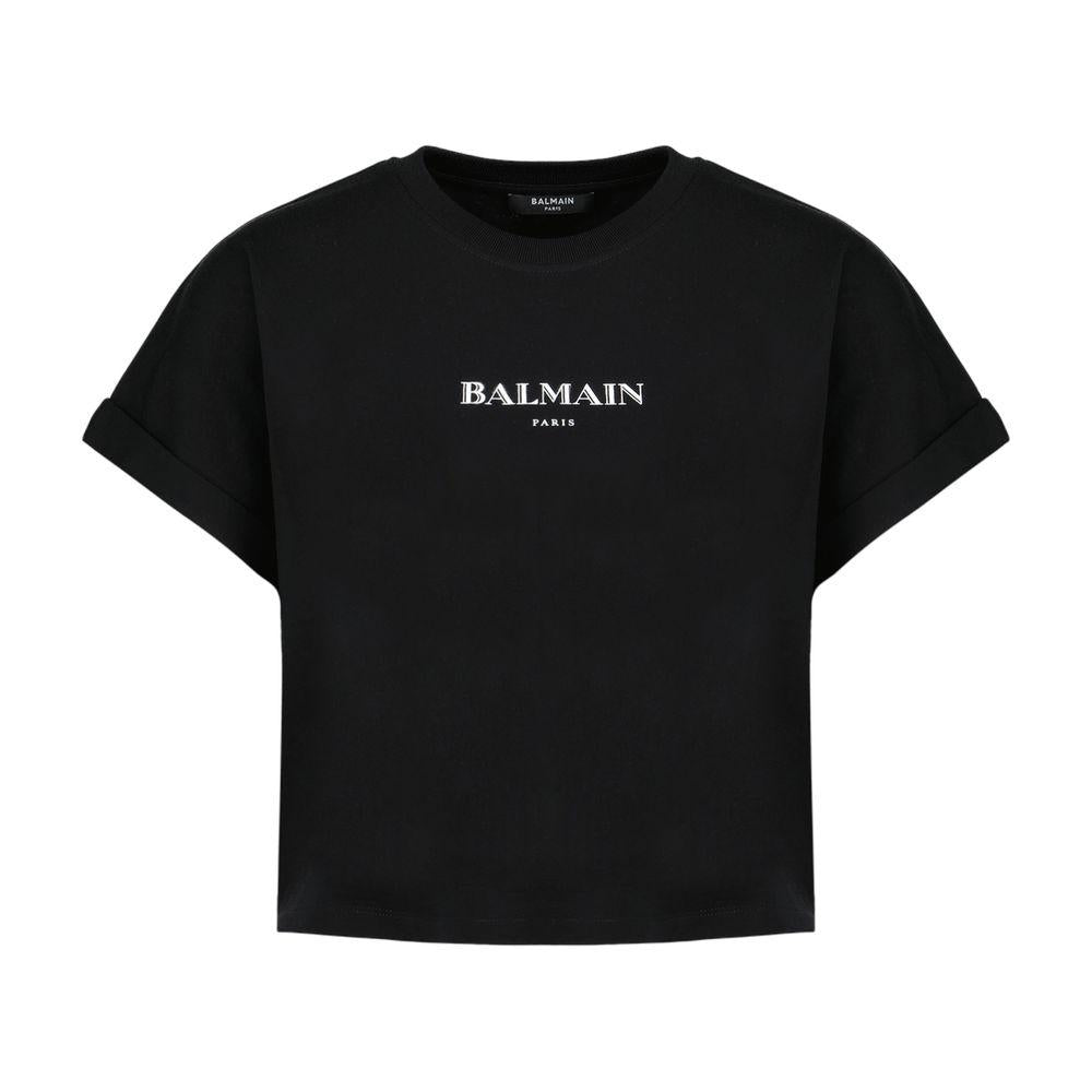 Balmain Vintage Print Crop T-Shirt