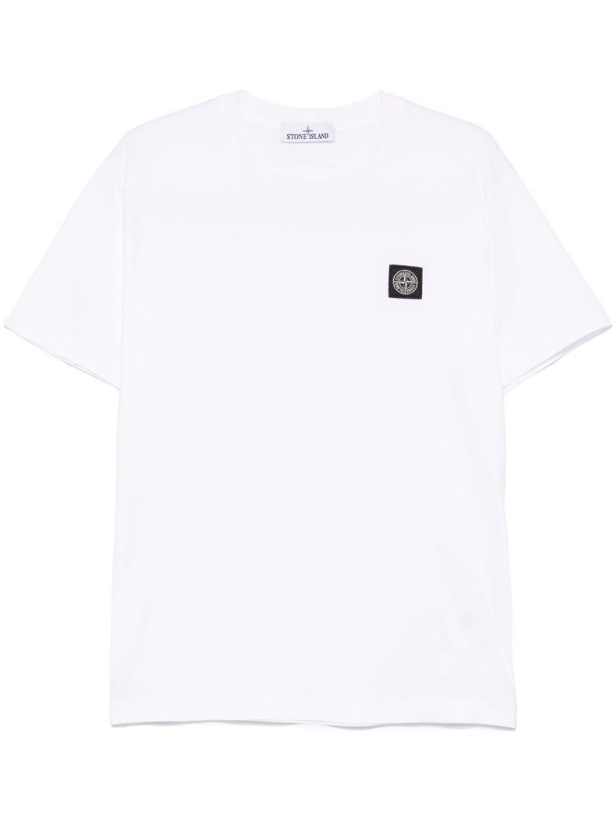Stone Island Slit Fit Cotton Jersey T-Shirt With Patch Logo Clothing