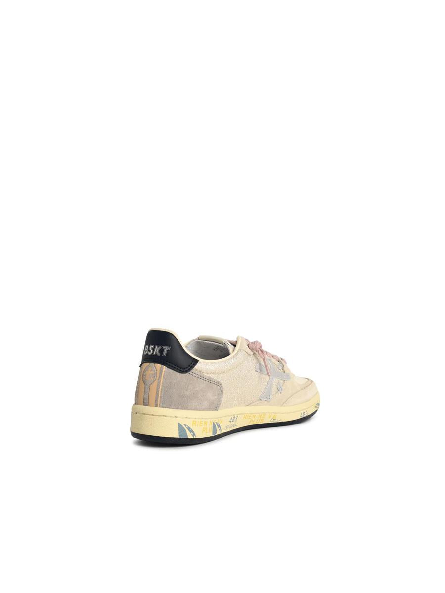 Premiata 'Bskt Clay' Grey Leather Blend Sneakers