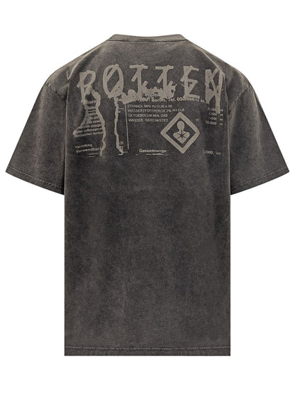 M44 Label Group Black Vintage Effect T-Shirt 44 Label Group