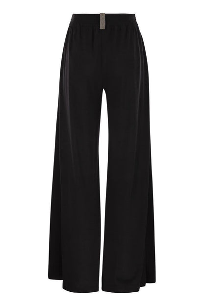 Fabiana Filippi Wide Trousers In Viscose And Wool