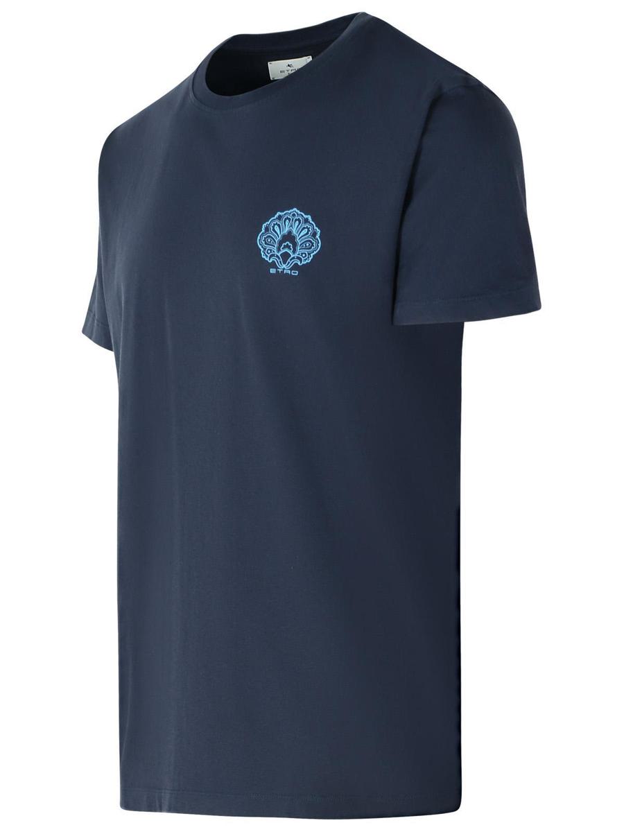 Etro Blue Cotton T-Shirt