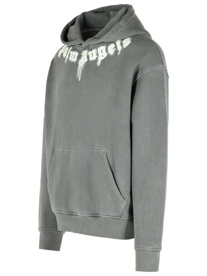 Palm Angels Gray Cotton Sweatshirt