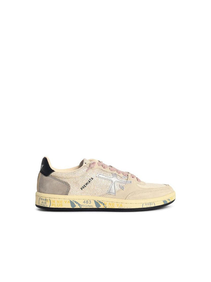 Premiata 'Bskt Clay' Grey Leather Blend Sneakers
