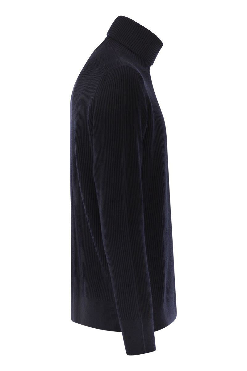 Stone Island Finely Ribbed Turtleneck Sweater