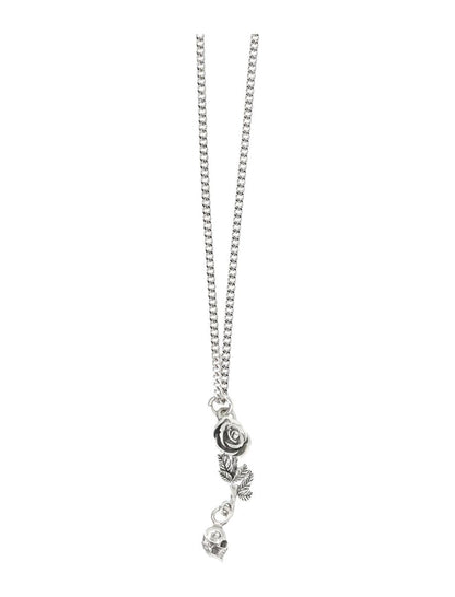 Emanuele Bicocchi Rose And Skull Pendant Necklace