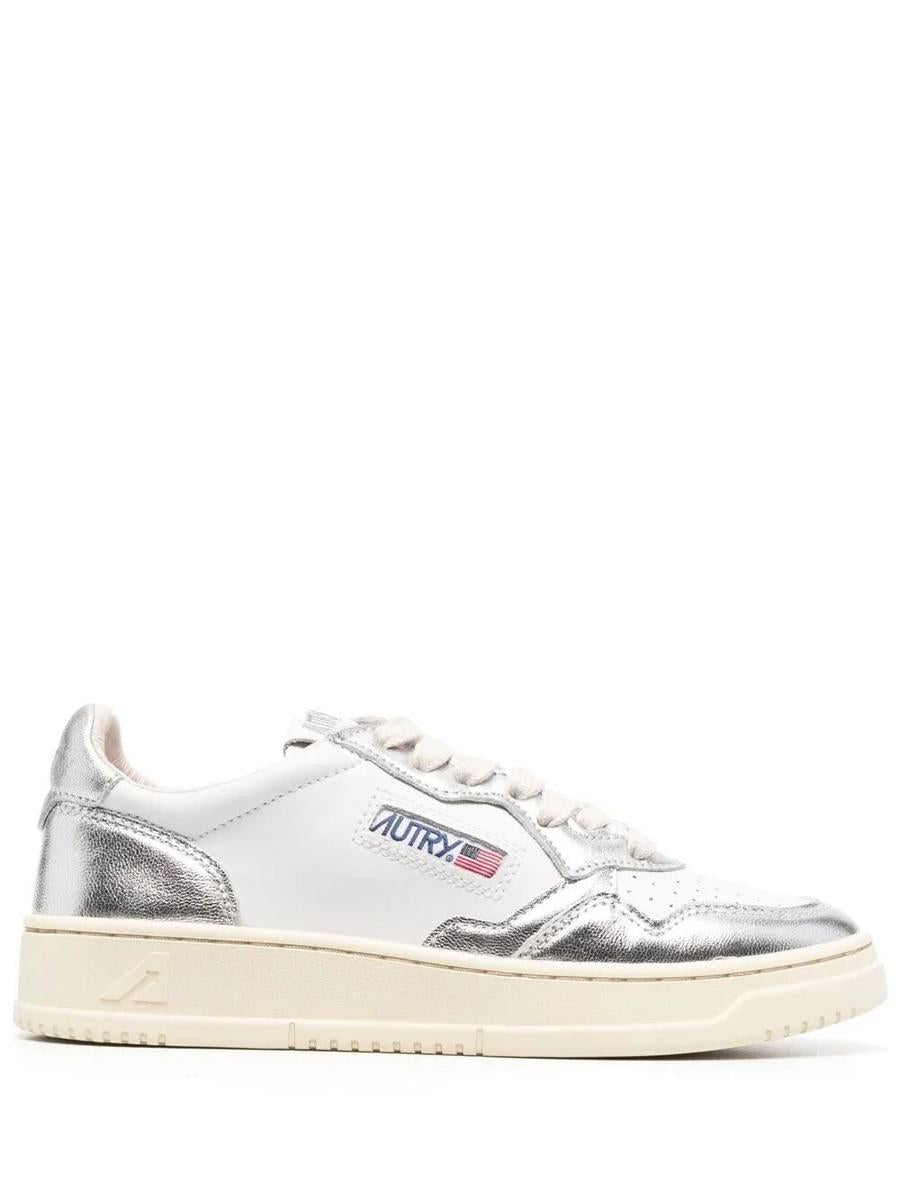 Autry "Medalist Low" Mirror Leather Sneakers Shoes