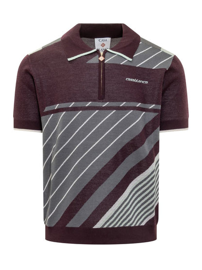 Casablanca Casablanca Short Sleeve Polo Shirt With Geometric Pattern