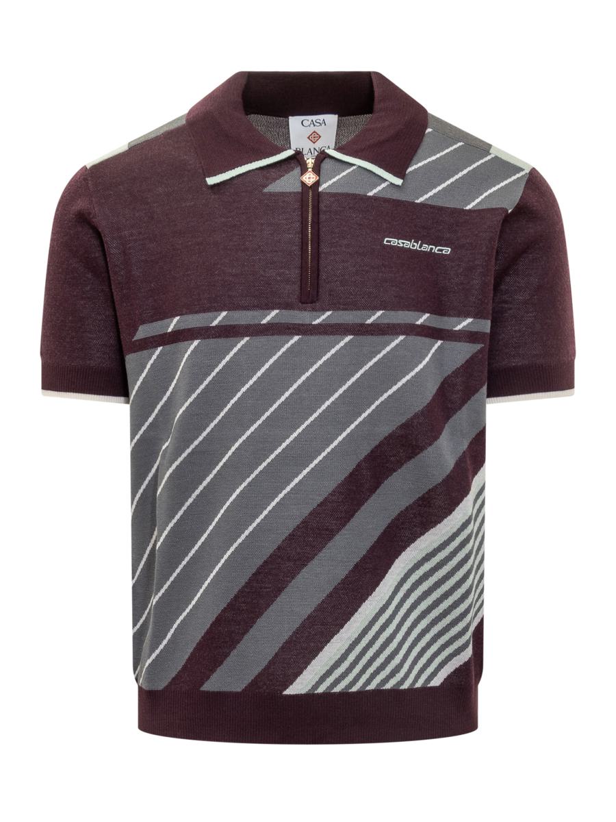 Casablanca Casablanca Short Sleeve Polo Shirt With Geometric Pattern