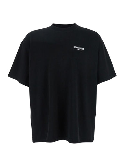 Black T-Shirt With Logo On The Front And Maxi Logo On The Back In Cotton Man