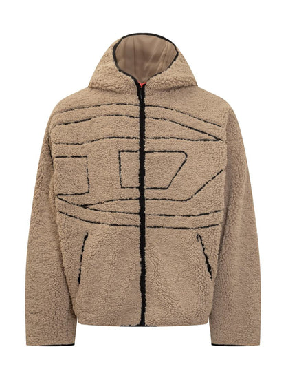 Diesel Diesel Men'S Teddy Zip Logo Jacket Beige