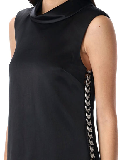 Self-Portrait Satin Chain Detail Mini Dress