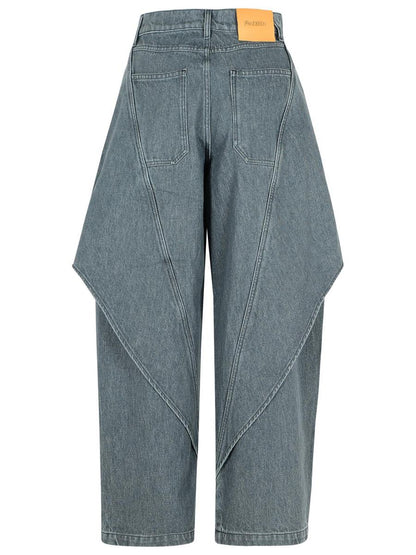 JW Anderson Grey Cotton 'Scultural' Jeans