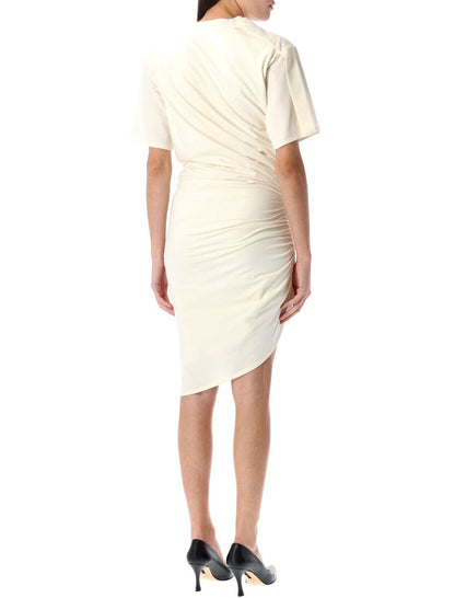 Mugler Draped Pierced Day Dress