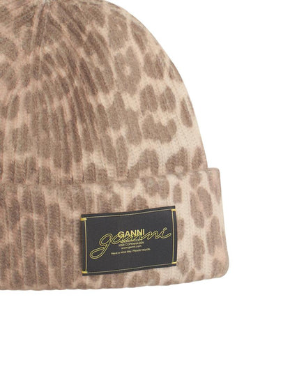 Ganni 'Leo' Multicoloured Wool Blend Beanie