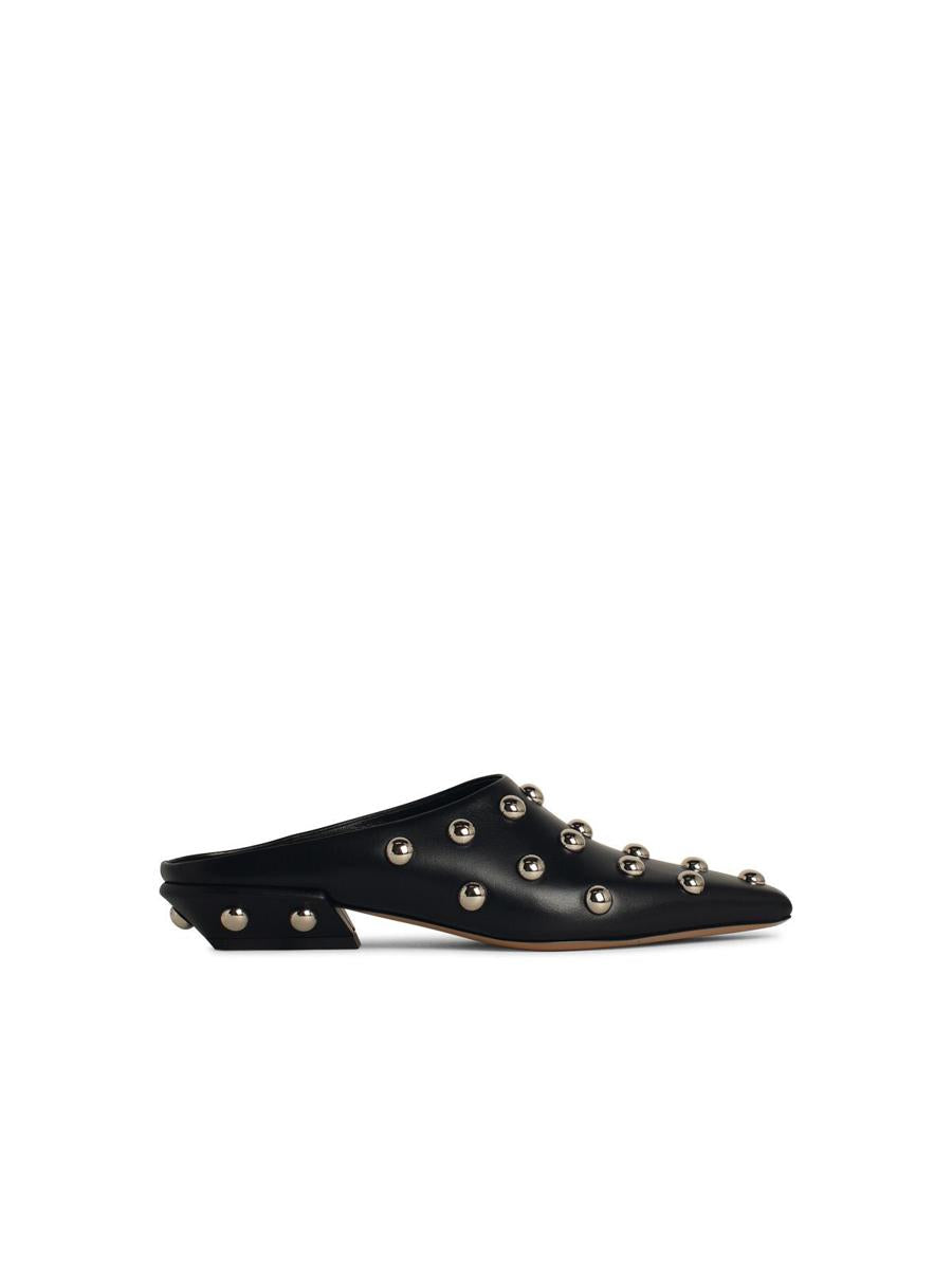 Paris Texas 'Belle' Black Leather Sabots