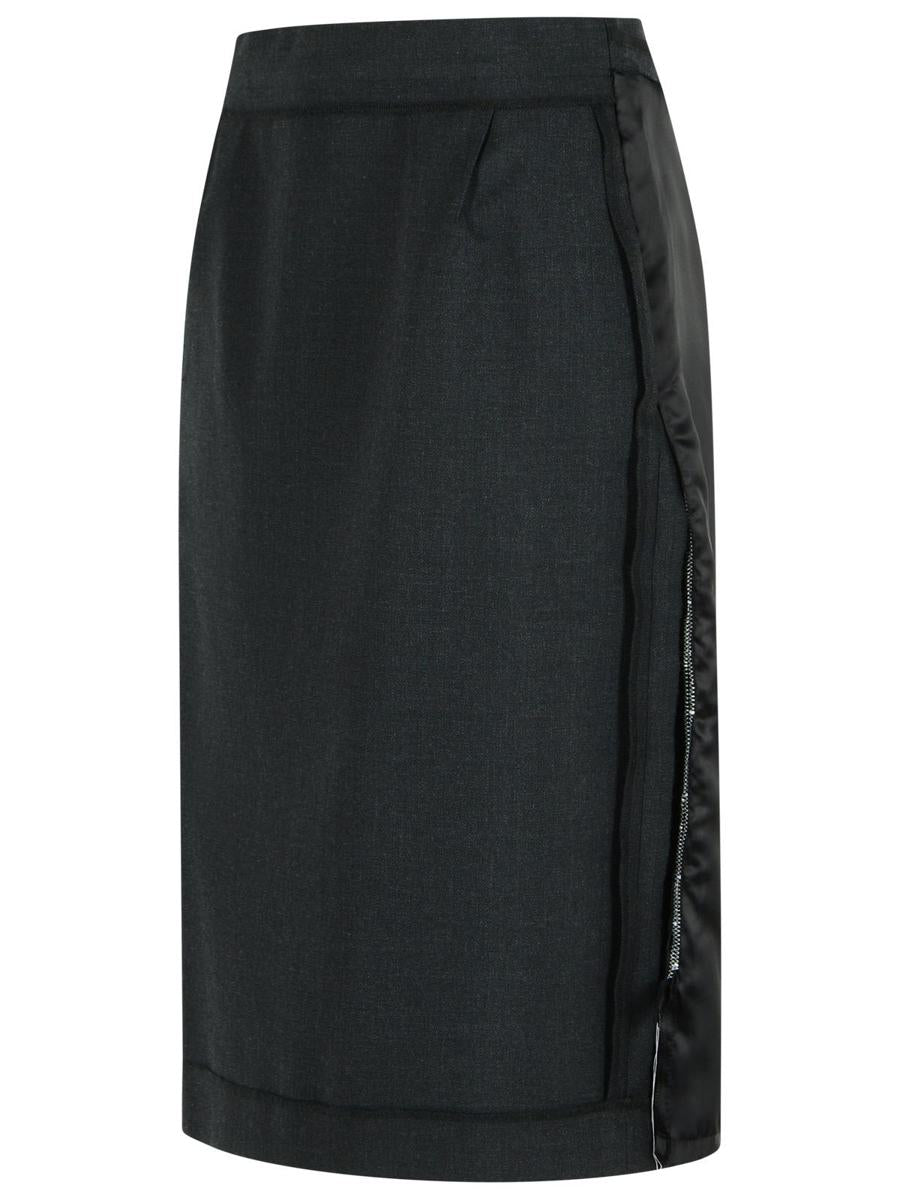 Maison Margiela Graphite Wool Blend Skirt