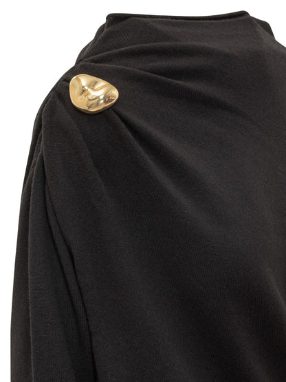 Fabiana Filippi Black Dress With Draping By Fabiana Filippi