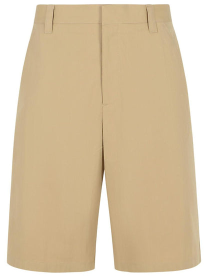 Moschino Beige Cotton Blend Bermuda Shorts