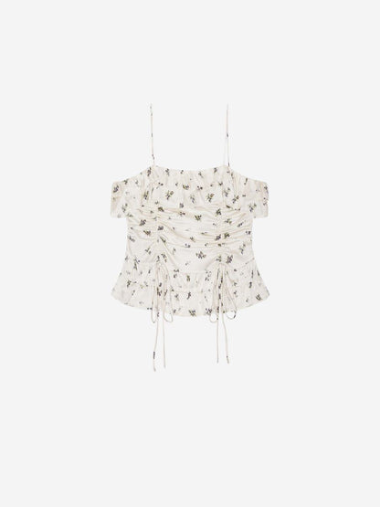 Ganni Printed Satin Top