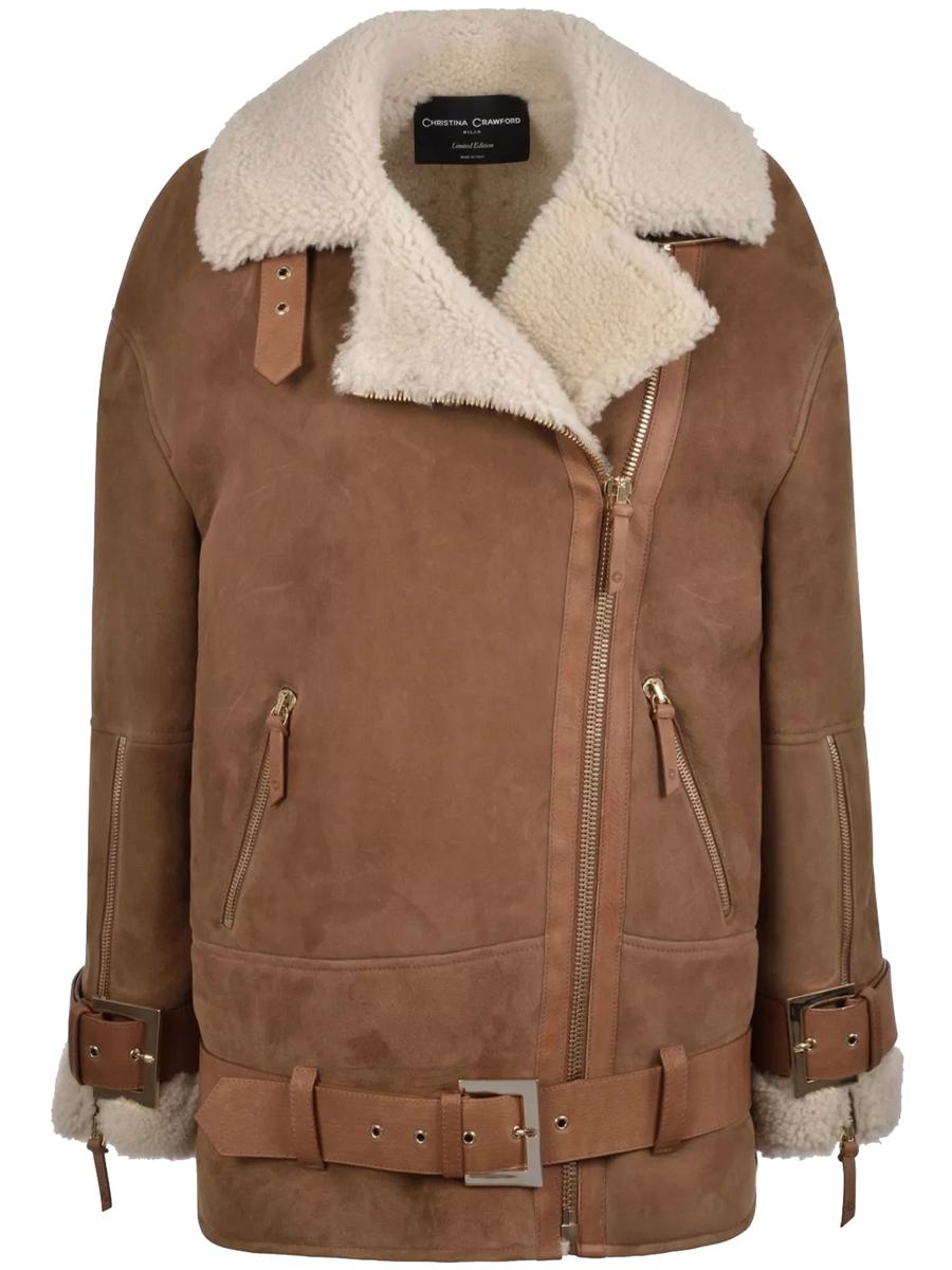 Christina Crawford Shearling Jacket With Belt Clothing