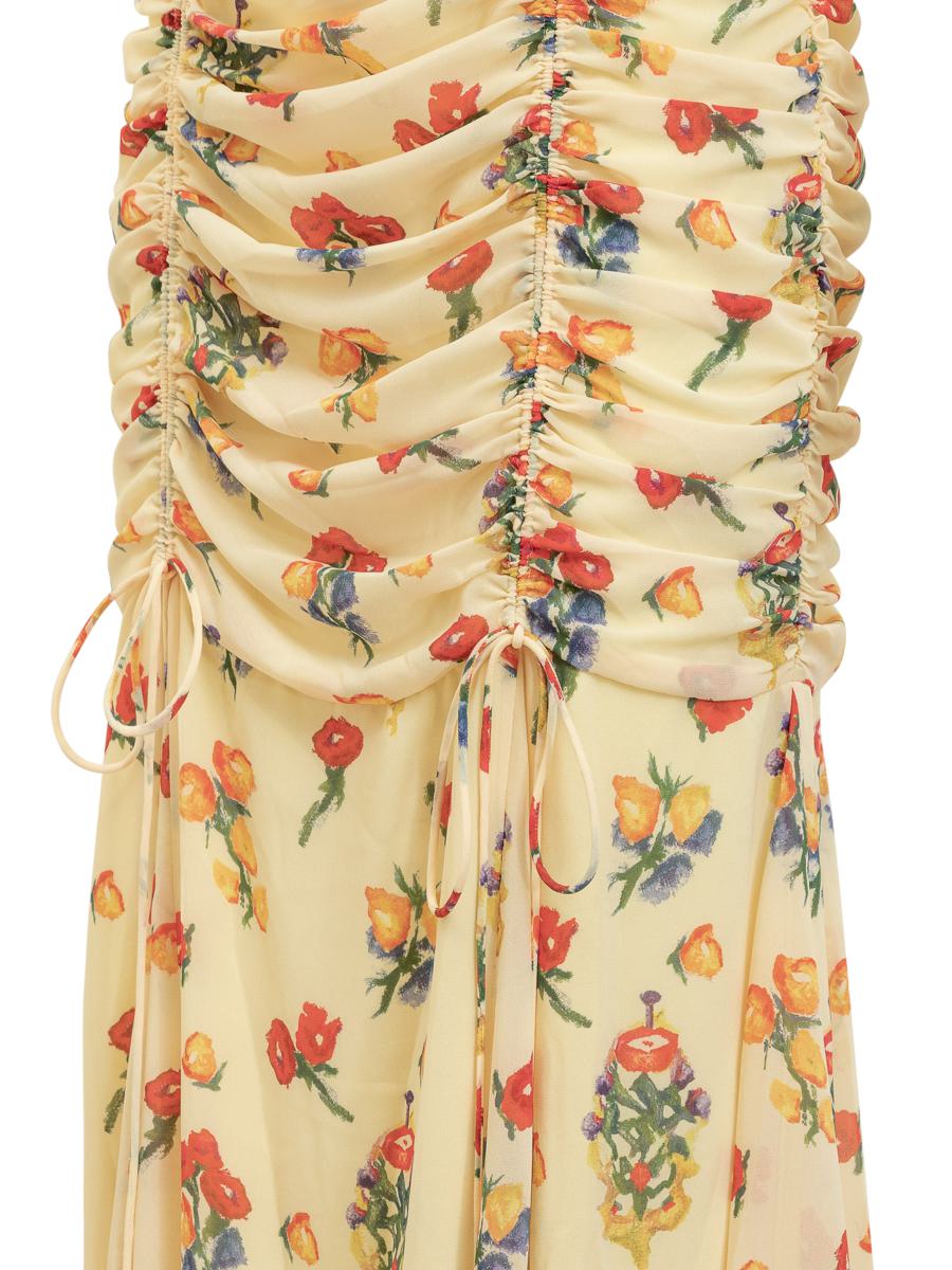 De La Vali Ruched Flower Dress