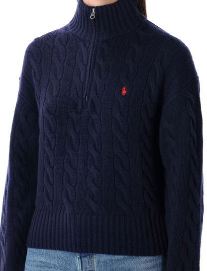 Polo Ralph Lauren Wool And Cashmere Cable-Knit Half-Zip Sweater