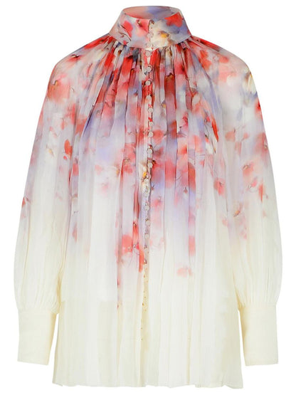 Zimmermann 'Crush Smock' Multicolor Polyester Blend Blouse