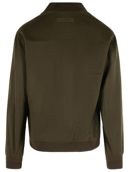 Zegna Chocolate Cashmere Bomber Jacket