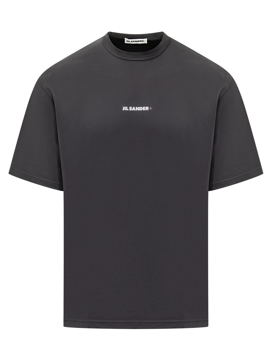 Jil Sander Black T-Shirt With White Logo Jil Sander