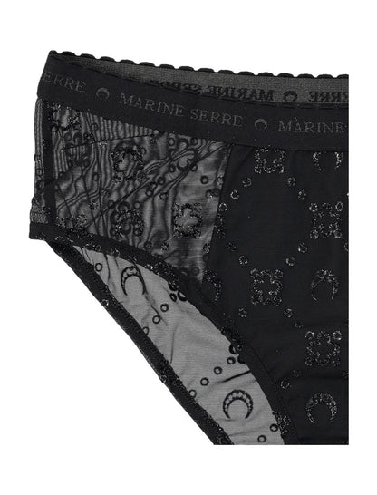 Marine Serre High Elastic Brief Mesh Flock Glitter