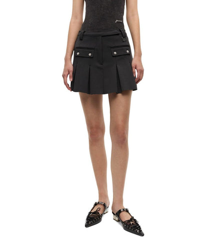 Ganni Black Pleated Mini Skirt