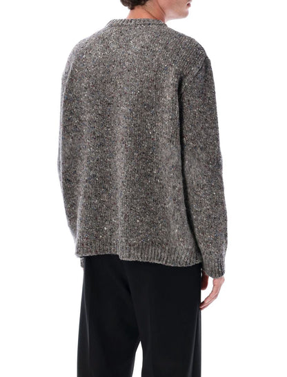 Maison Margiela Grey Speckled Wool Crewneck Sweater