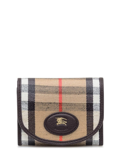 Burberry Burberry Wallet In Tartan Fabric And Leather
