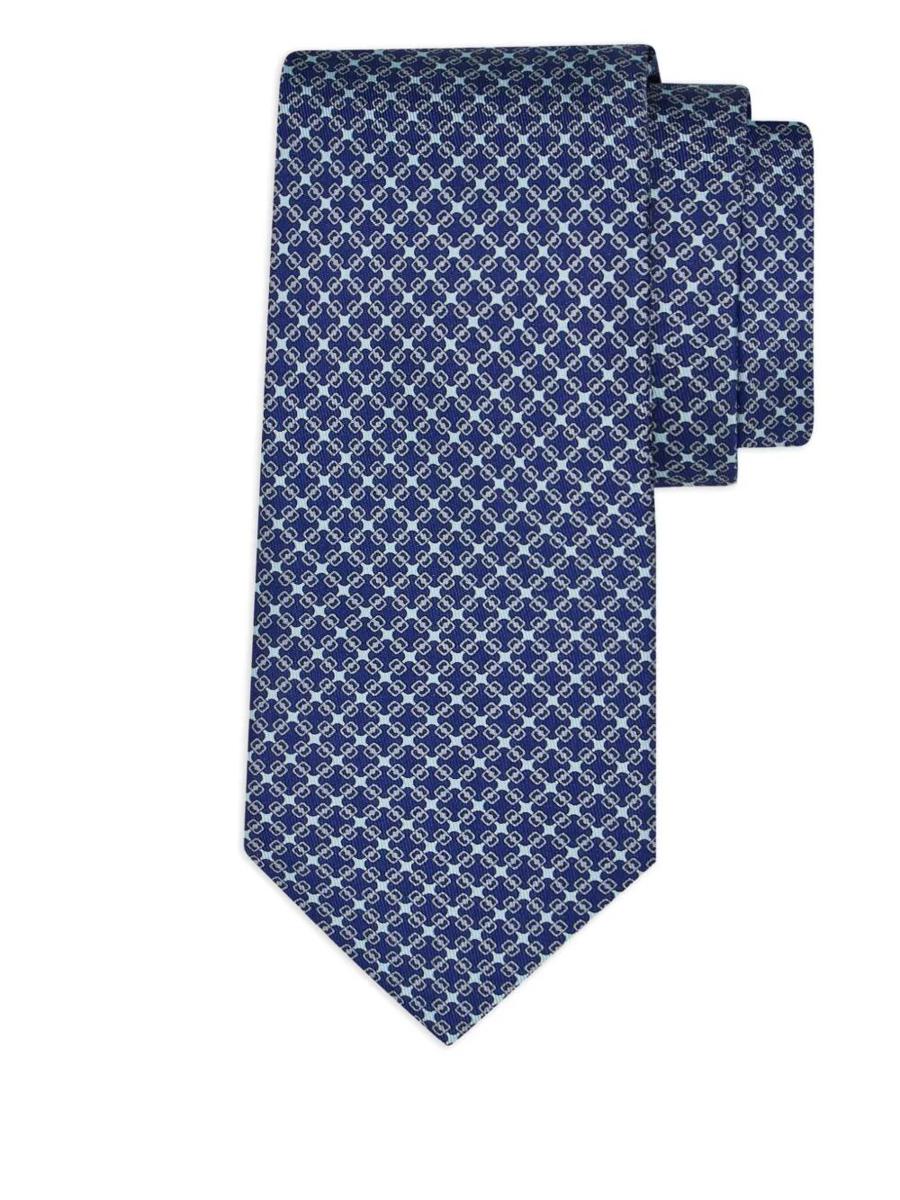 Salvatore Ferragamo Silk Tie With Vara Plaque Print Accessories