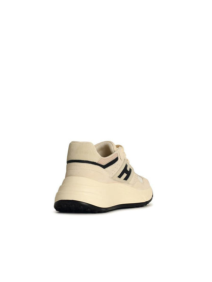 Hogan 'H669' Cream Leather Blend Sneakers