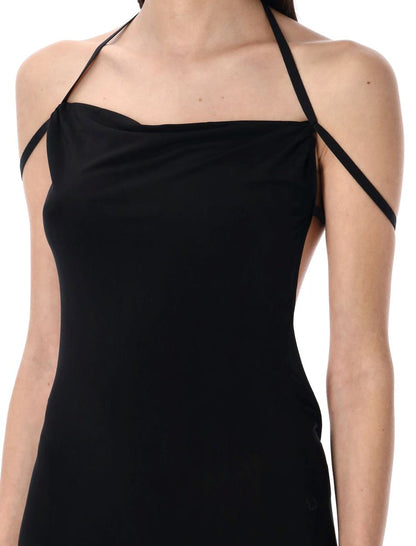 Marine Serre Draped Jersey Long Dress